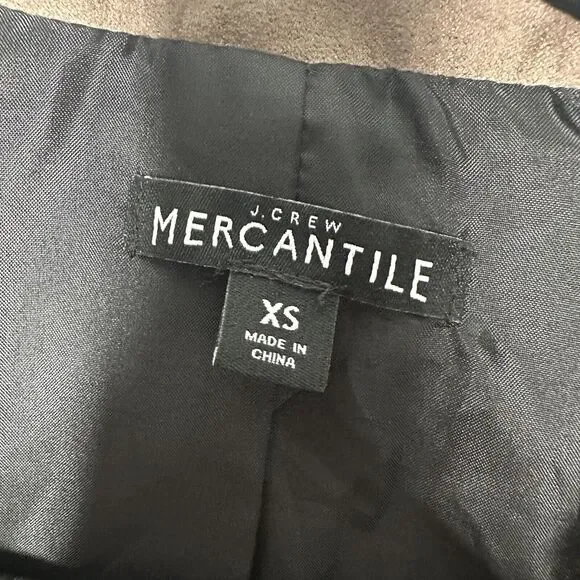 J. Crew Mercantile Women’s Faux Suede Zip Up Moto Jacket Cropped Size XS - Picture 4 of 5